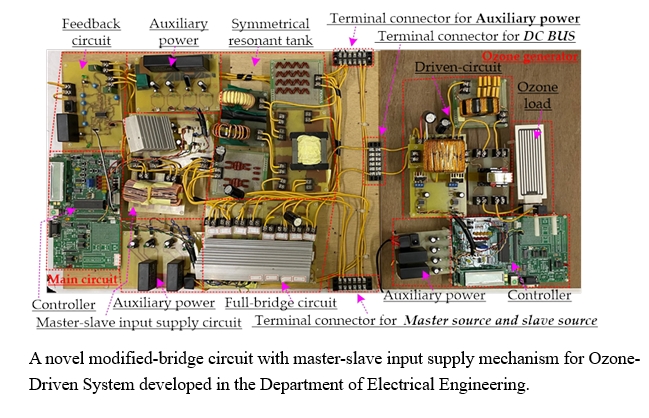 A novel modified-bridge circuit with master-slave input supply mechanism for Ozone-Driven System developed in the Department of Electrical Engineering.